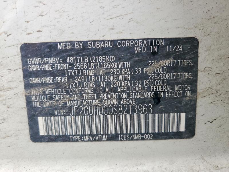 46228626 :رقم المزاد ، JF2GUHDC0S8213963 vin ، 2025 Subaru Crosstrek مزاد بيع