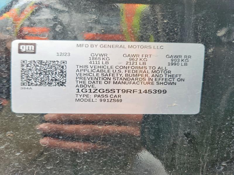Aukcja sprzedaży 2024 Chevrolet Malibu, vin: 1G1ZG5ST9RF145399, numer aukcji: 42071826