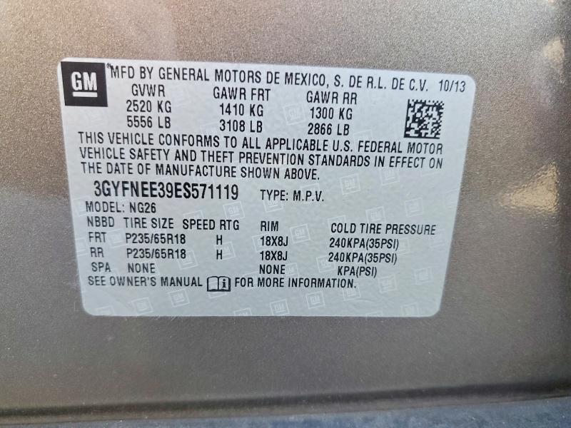 Aukcja sprzedaży 2014 Cadillac Srx, vin: 3GYFNEE39ES571119, numer aukcji: 79572395