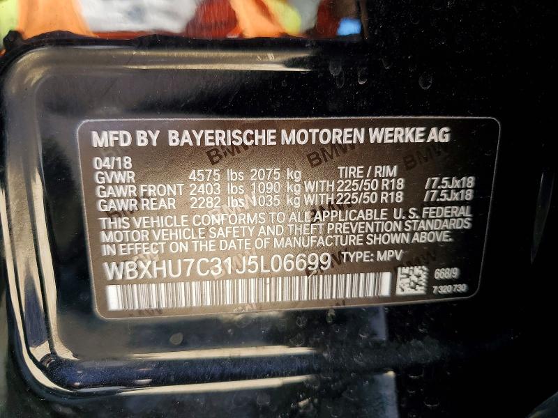 2018 Bmw X1 მანქანა იყიდება აუქციონზე, vin: WBXHU7C31J5L06699, აუქციონის ნომერი: 46556546