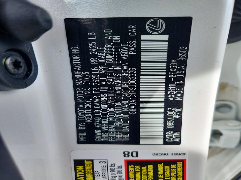 Aukcja sprzedaży 2025 Lexus Es 300h, vin: 58ADA1C17SU062326, numer aukcji: 46461586