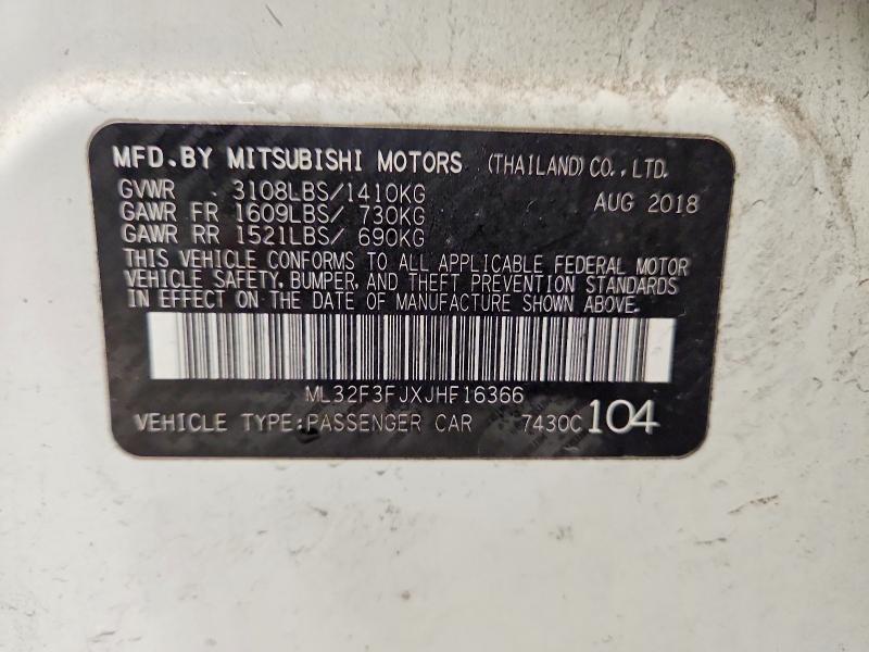 Продаж на аукціоні авто 2018 Mitsubishi Mirage, vin: ML32F3FJXJHF16366, номер лоту: 41814956