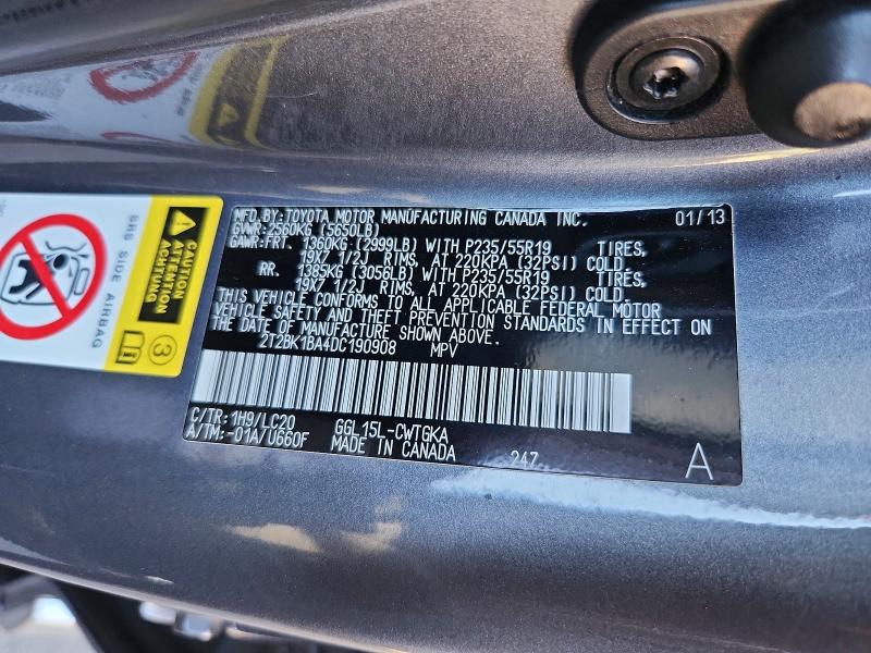 Aukcja sprzedaży 2013 Lexus Rx 350, vin: 2T2BK1BA4DC190908, numer aukcji: 46910826