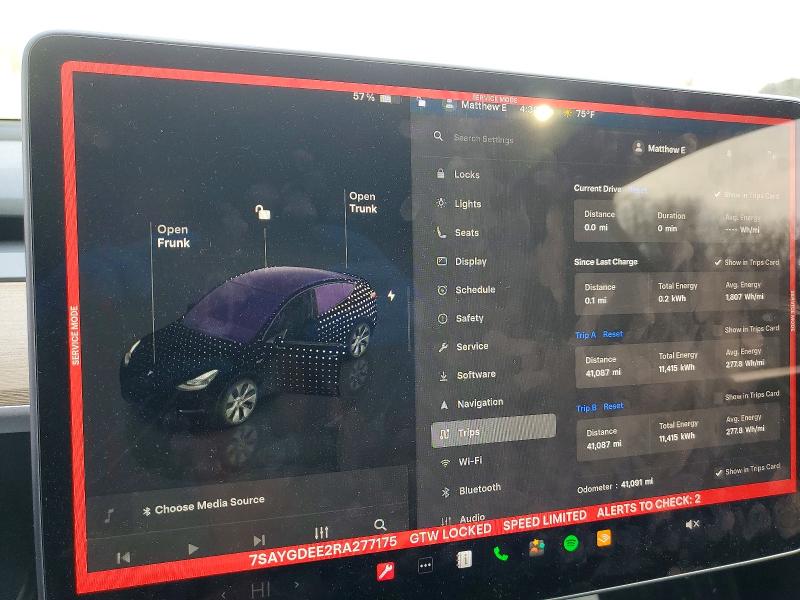 47910086 :رقم المزاد ، 7SAYGDEE2RA277175 vin ، 2024 Tesla Model Y مزاد بيع
