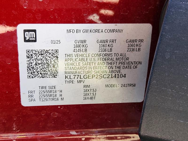 Продаж на аукціоні авто 2025 Chevrolet Trax, vin: KL77LGEP2SC214104, номер лоту: 45822346