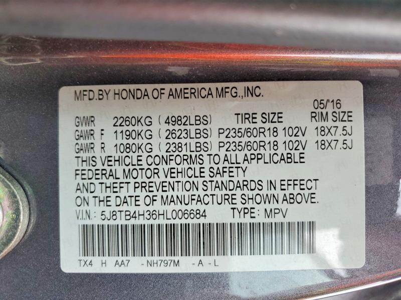 2017 Acura Rdx მანქანა იყიდება აუქციონზე, vin: 5J8TB4H36HL006684, აუქციონის ნომერი: 79813895