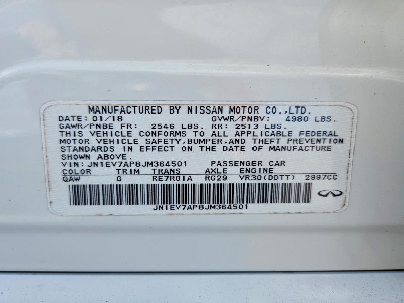 42065206 :رقم المزاد ، JN1EV7AP8JM364501 vin ، 2018 Infiniti Q50 مزاد بيع