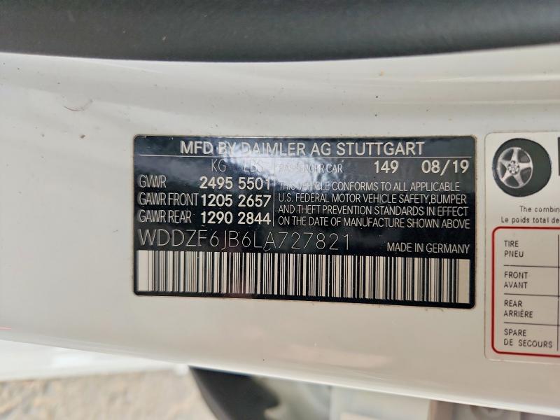 Aukcja sprzedaży 2020 Mercedes-benz E, vin: WDDZF6JB6LA727821, numer aukcji: 48150476