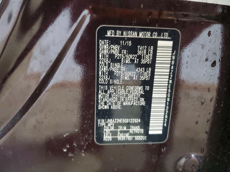 Aukcja sprzedaży 2016 Infiniti Qx80, vin: JN8AZ2NE5G9122924, numer aukcji: 79555285