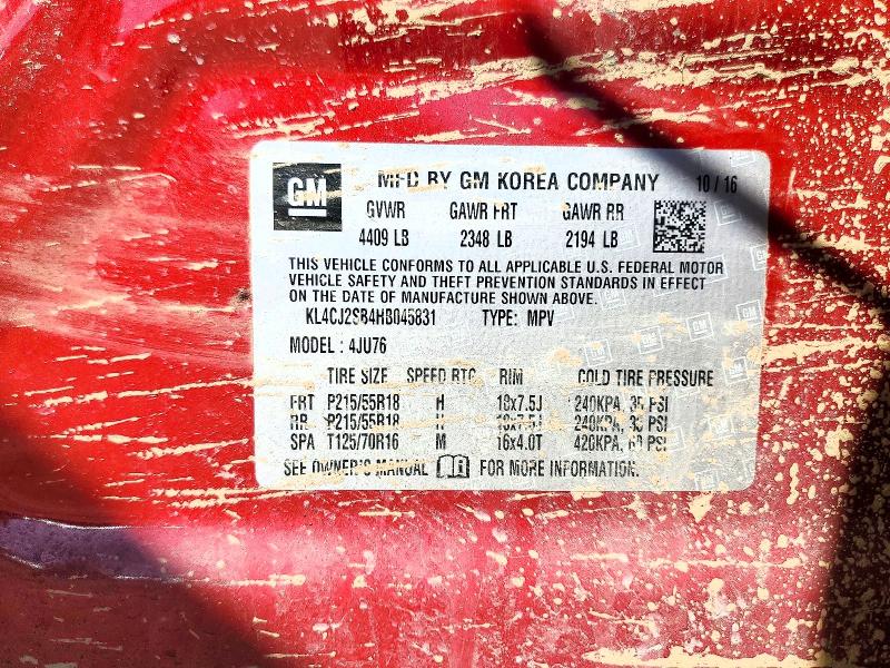 Продаж на аукціоні авто 2017 Buick Encore, vin: KL4CJ2SB4HB045831, номер лоту: 79794825