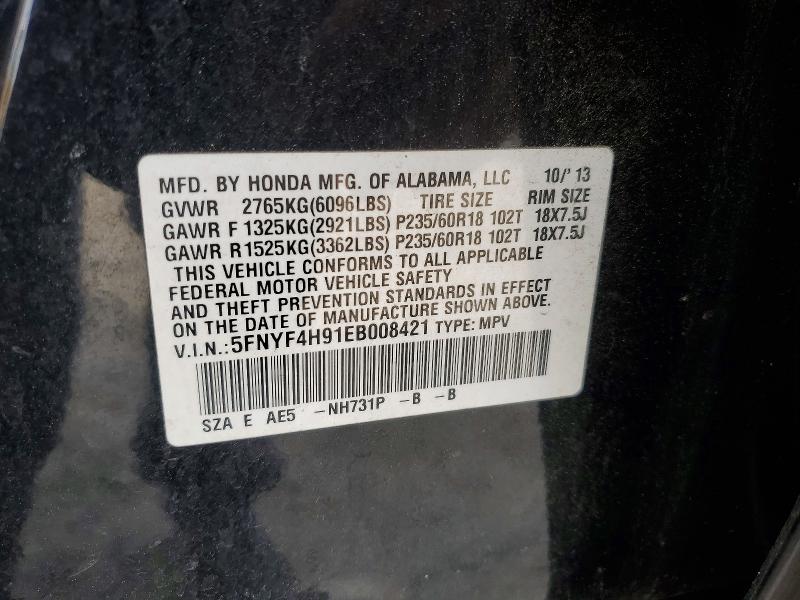 Aukcja sprzedaży 2014 Honda Pilot, vin: 5FNYF4H91EB008421, numer aukcji: 46860336
