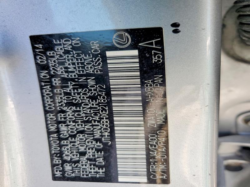 Aukcja sprzedaży 2014 Lexus Ct 200h, vin: JTHKD5BHXE2185472, numer aukcji: 46565536
