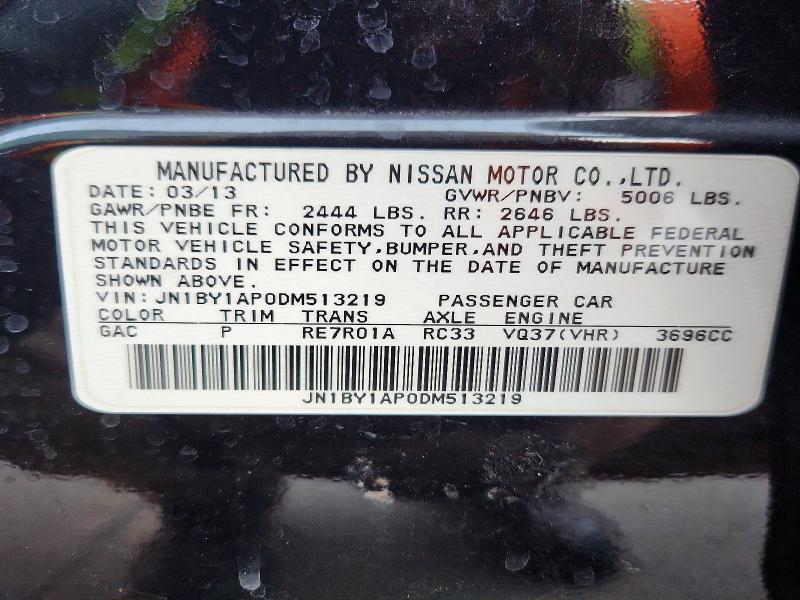 Продажа на аукционе авто 2013 Infiniti M37, vin: JN1BY1AP0DM513219, номер лота: 46766986