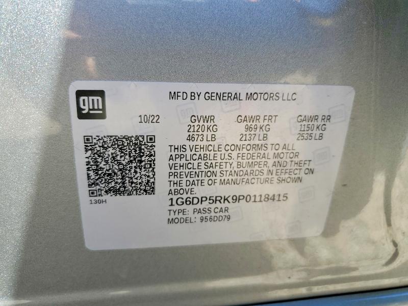 46108726 :رقم المزاد ، 1G6DP5RK9P0118415 vin ، 2023 Cadillac Ct5 مزاد بيع