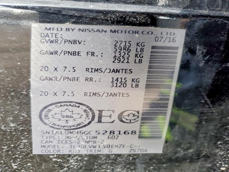 Aukcja sprzedaży 2016 Infiniti Qx60, vin: 5N1AL0MM6GC528168, numer aukcji: 41818146
