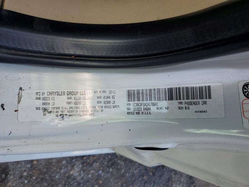 Auction sale of the 2012 Chrysler 200, vin: 1C3BCBFGXCN178641, lot number: 41802386
