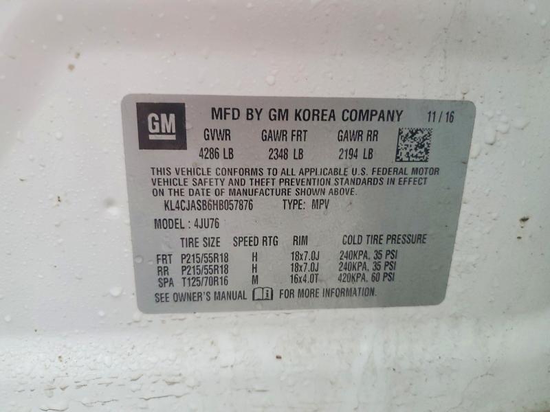 Продаж на аукціоні авто 2017 Buick Encore, vin: KL4CJASB6HB057876, номер лоту: 79968825