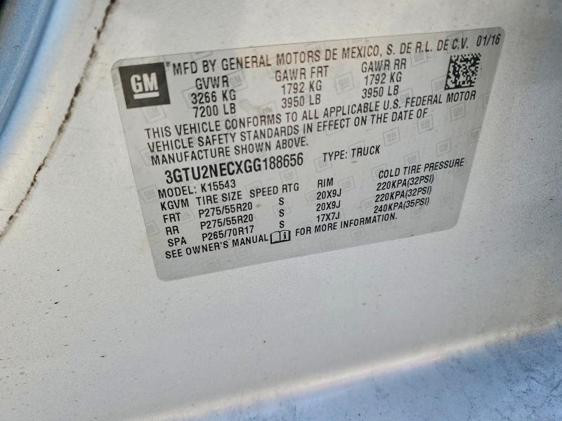 Продажа на аукционе авто 2016 Gmc Sierra, vin: 3GTU2NECXGG188656, номер лота: 48086966
