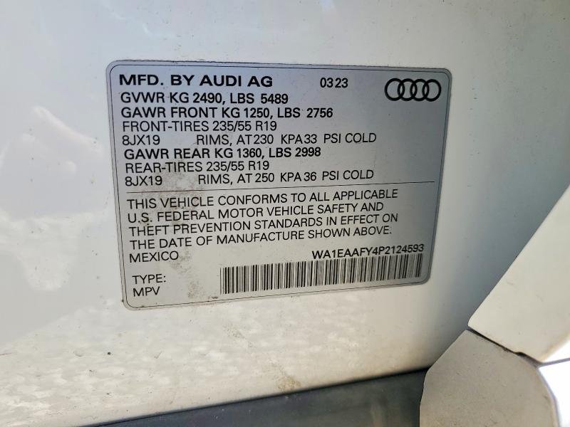 Продажа на аукционе авто 2023 Audi Q5, vin: WA1EAAFY4P2124593, номер лота: 46861346
