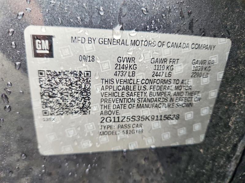 Aukcja sprzedaży 2019 Chevrolet Impala, vin: 2G11Z5S35K9115628, numer aukcji: 47244596