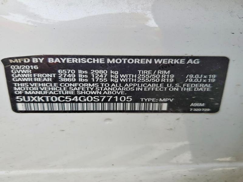 2016 Bmw X5 მანქანა იყიდება აუქციონზე, vin: 5UXKT0C54G0S77105, აუქციონის ნომერი: 46892926