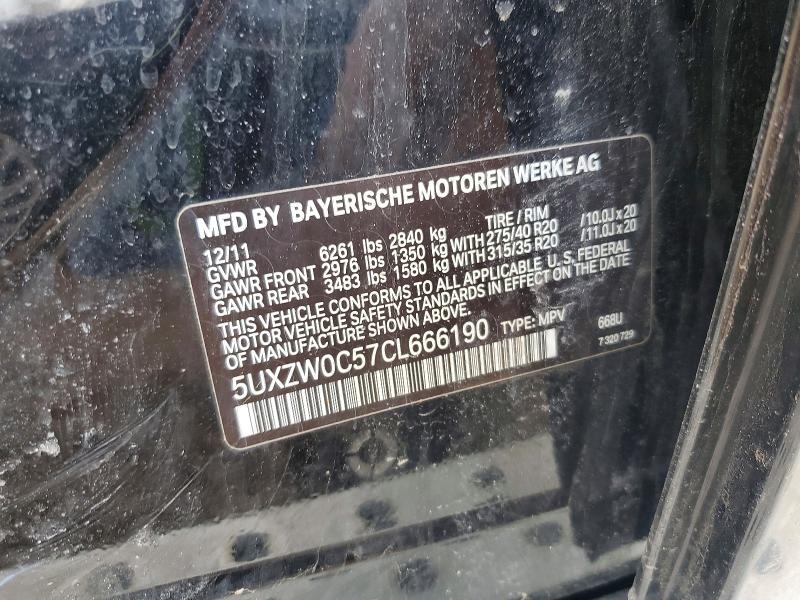 Aukcja sprzedaży 2012 Bmw X5, vin: 5UXZW0C57CL666190, numer aukcji: 79830945