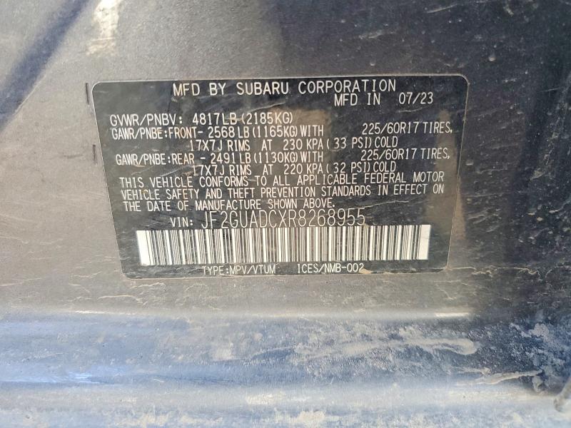 Продажа на аукционе авто 2024 Subaru Crosstrek, vin: JF2GUADCXR8268955, номер лота: 45616456