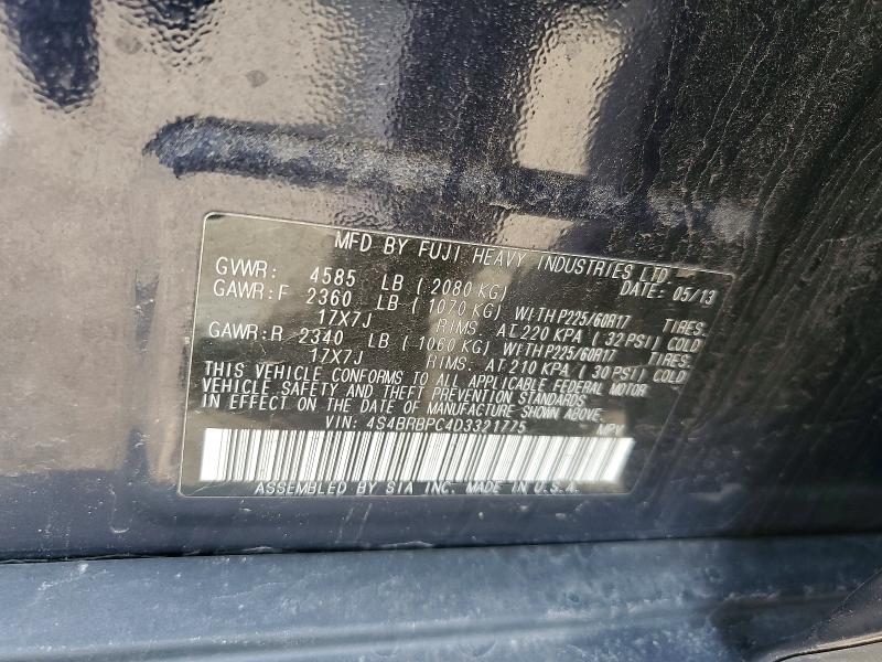 Продаж на аукціоні авто 2013 Subaru Outback, vin: 4S4BRBPC4D3321775, номер лоту: 46819436
