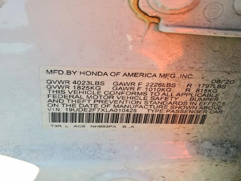 Продаж на аукціоні авто 2020 Acura Ilx, vin: 19UDE2F7XLA010425, номер лоту: 45536546