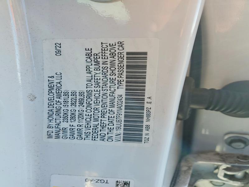 Продажа на аукционе авто 2022 Acura Tlx, vin: 19UUB7F91NA002434, номер лота: 41810076