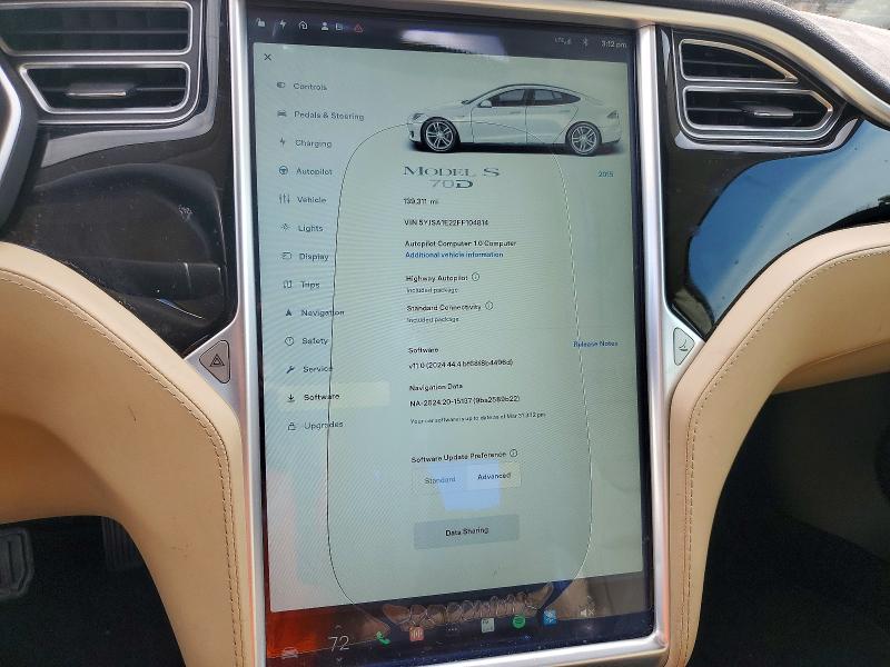 Aukcja sprzedaży 2015 Tesla Model S, vin: 5YJSA1E22FF104814, numer aukcji: 48412336