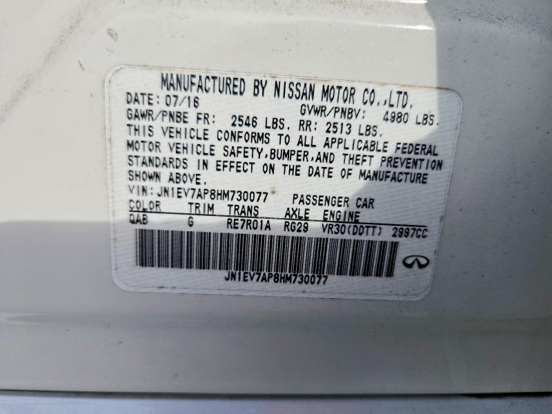 Продаж на аукціоні авто 2017 Infiniti Q50, vin: JN1EV7AP8HM730077, номер лоту: 79767255