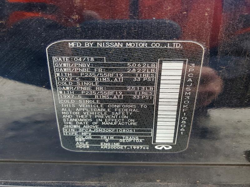Aukcja sprzedaży 2019 Infiniti Qx50, vin: 3PCAJ5M30KF108061, numer aukcji: 46684756