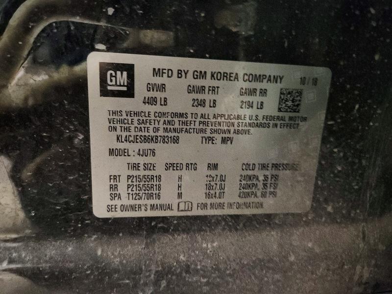 47913486 :رقم المزاد ، KL4CJESB6KB783168 vin ، 2019 Buick Encore مزاد بيع