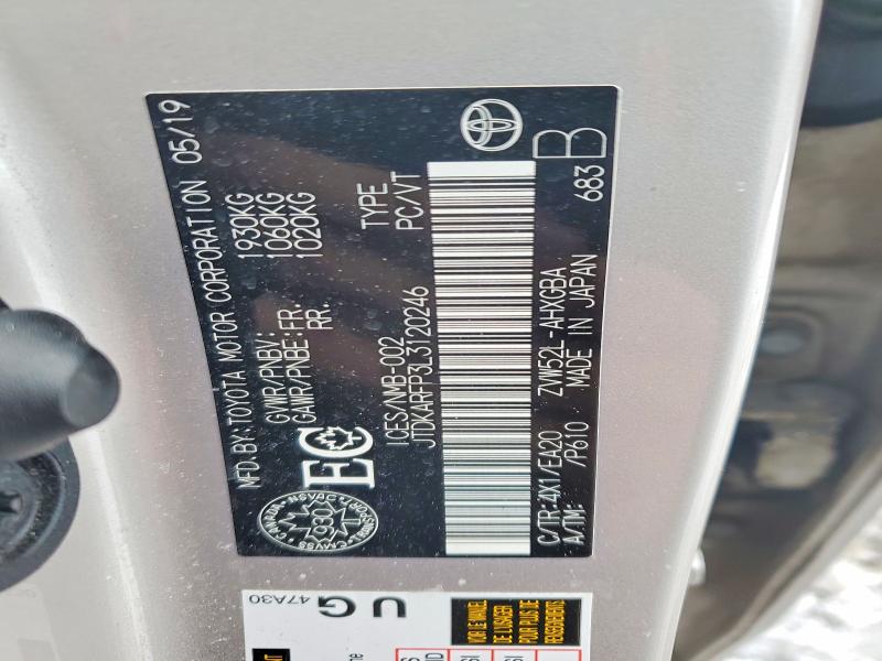 78272275 :رقم المزاد ، JTDKARFP3L3120246 vin ، 2020 Toyota Prius Prime مزاد بيع
