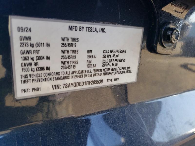 Продаж на аукціоні авто 2024 Tesla Model Y, vin: 7SAYGDED1RF205538, номер лоту: 79583115