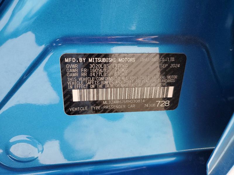 Продаж на аукціоні авто 2024 Mitsubishi Mirage, vin: ML32AWHJ5RH030814, номер лоту: 46762096