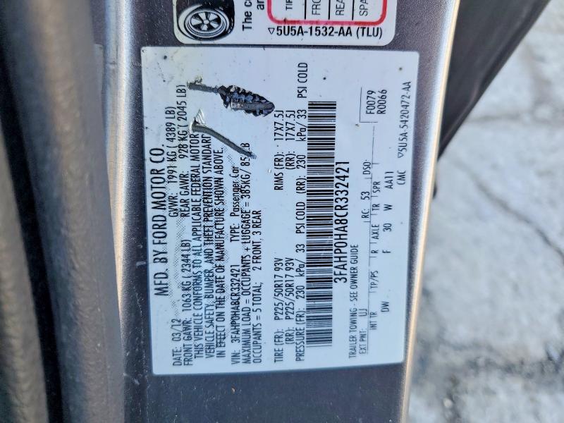 Продажа на аукционе авто 2012 Ford Fusion, vin: 3FAHP0HA8CR332421, номер лота: 41756586