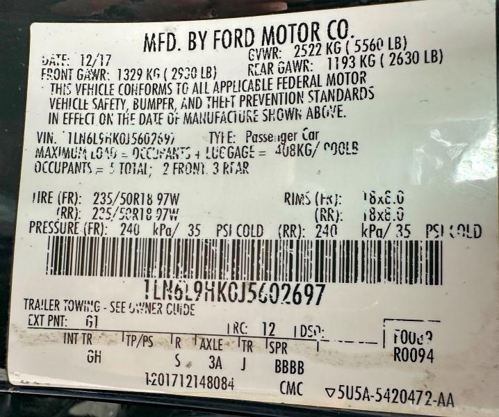 Auction sale of the 2018 Lincoln Continental, vin: 1LN6L9HK0J5602697, lot number: 45610076