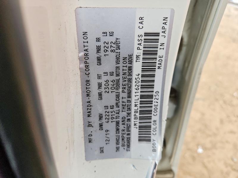 47843936 :رقم المزاد ، JM1BPBLM1L1162054 vin ، 2020 Mazda 3 مزاد بيع