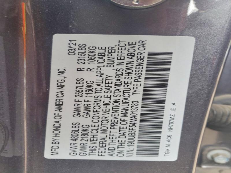 45578896 :رقم المزاد ، 19UUB5F54MA013783 vin ، 2021 Acura Tlx مزاد بيع