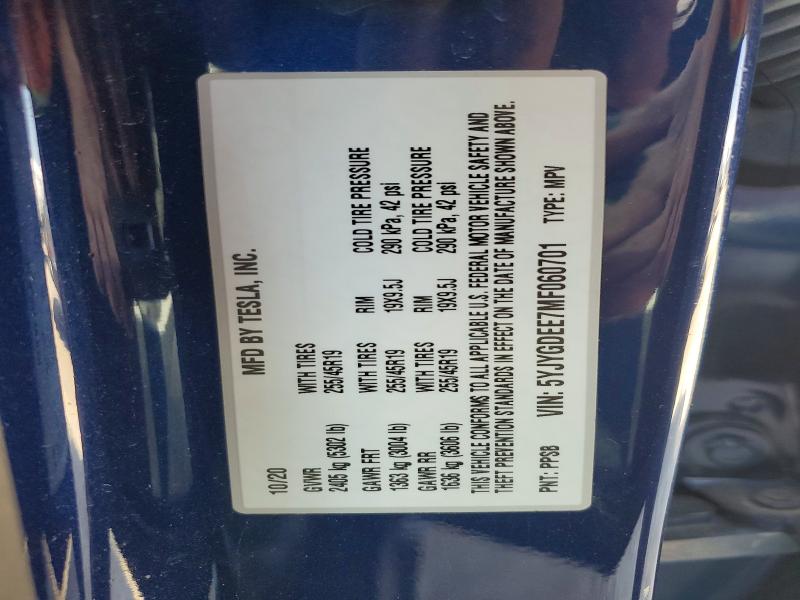 Продажа на аукционе авто 2021 Tesla Model Y, vin: 5YJYGDEE7MF060701, номер лота: 45855296