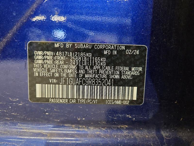 Продажа на аукционе авто 2024 Subaru Impreza, vin: JF1GUAFC9R8352041, номер лота: 45944696
