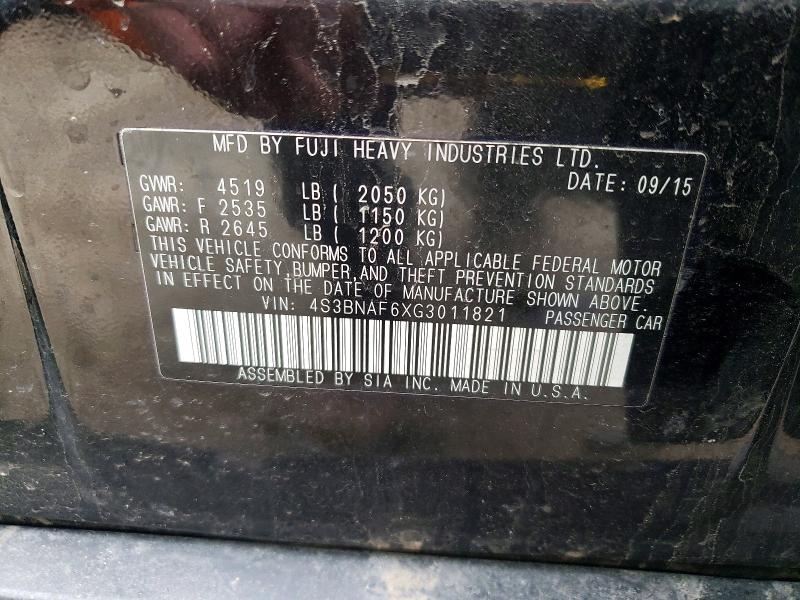 Aukcja sprzedaży 2016 Subaru Legacy, vin: 4S3BNAF6XG3011821, numer aukcji: 46170116