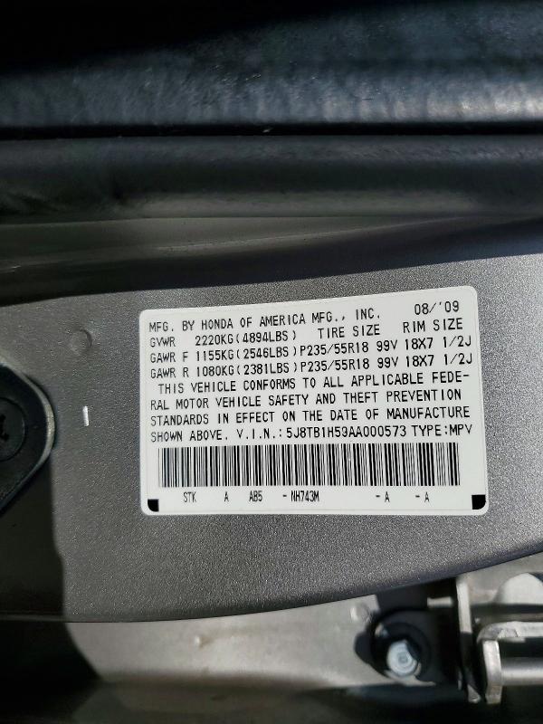 Продажа на аукционе авто 2010 Acura Rdx, vin: 5J8TB1H59AA000573, номер лота: 79920125