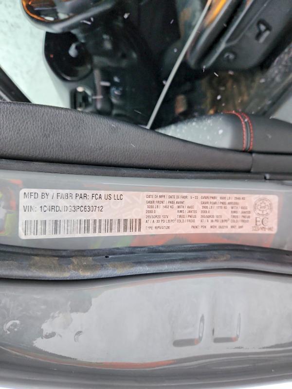 2023 Dodge Durango მანქანა იყიდება აუქციონზე, vin: 1C4RDJDG3PC630712, აუქციონის ნომერი: 79900655