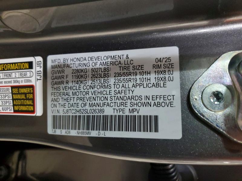 Aukcja sprzedaży 2025 Acura Rdx, vin: 5J8TC2H52SL026389, numer aukcji: 41760906