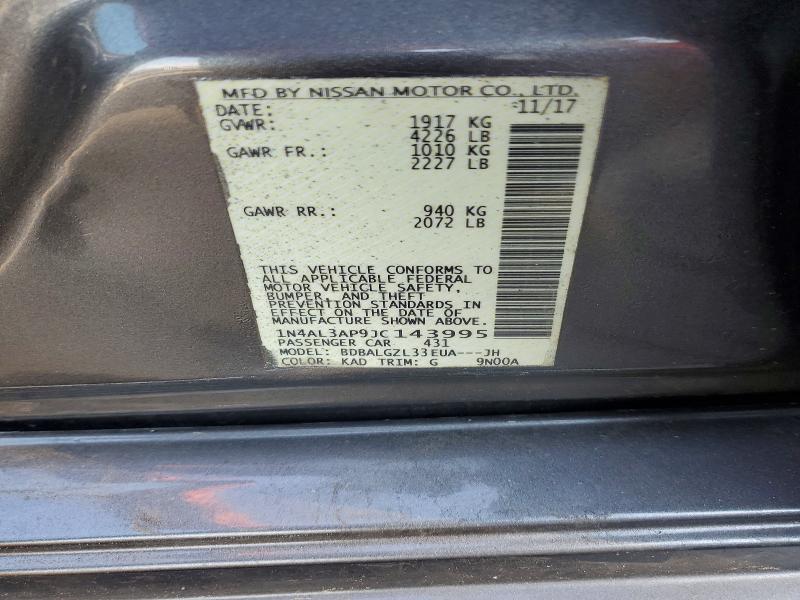 46670976 :رقم المزاد ، 1N4AL3AP9JC143995 vin ، 2018 Nissan Altima مزاد بيع