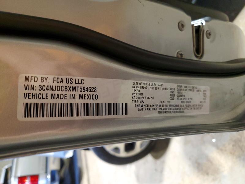 Aukcja sprzedaży 2021 Jeep Compass, vin: 3C4NJDCBXMT594628, numer aukcji: 45774196