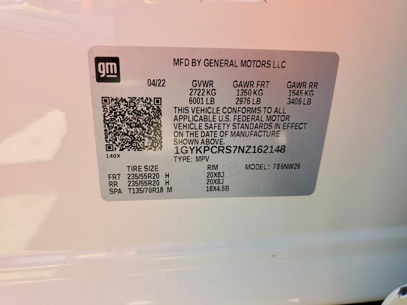 Продаж на аукціоні авто 2022 Cadillac Xt6, vin: 1GYKPCRS7NZ162148, номер лоту: 47657786